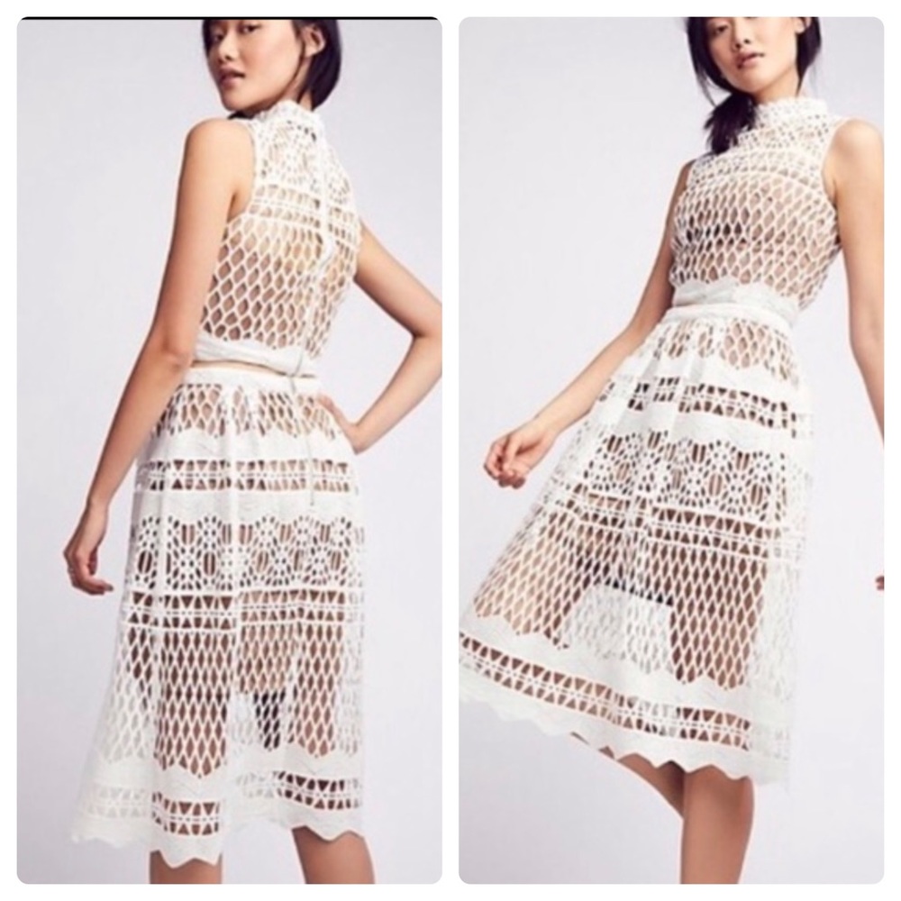 Ministry of Style NWT Demure White Caged Skirt 6